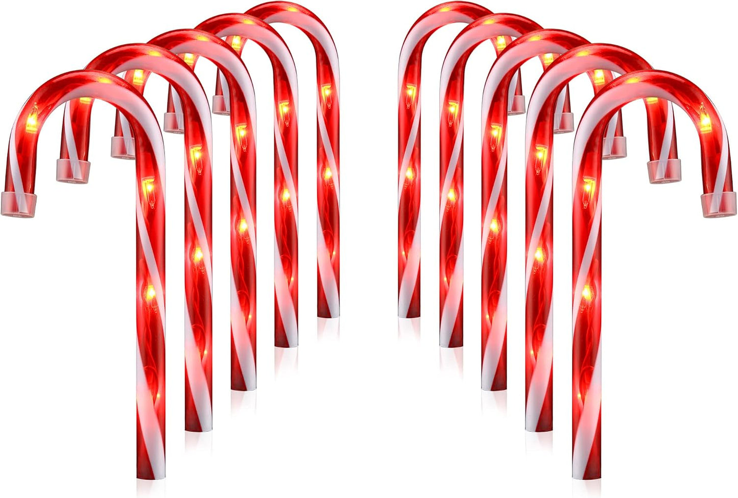 Luces bastón caramelo navidad para patio jardín 10pulg pack