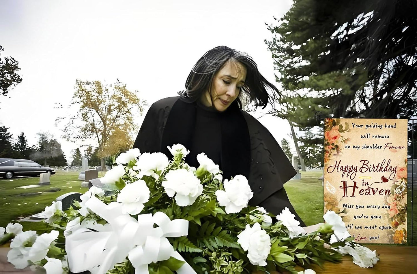 Bandera lino cumpleaños jardín cementerio amoroso