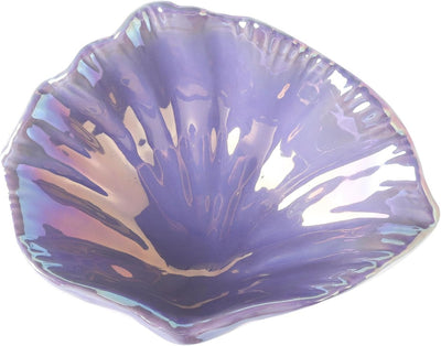 Bandeja joyería cerámica 14.6cm concha púrpura decoración hogar
