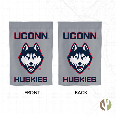 Bandera jardín UConn Huskies 19x12"