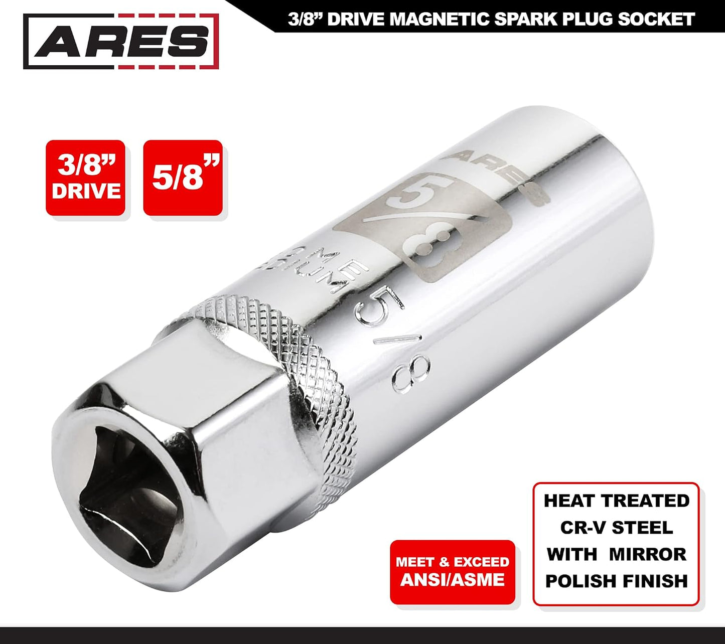 Enchufe magnético bujías 5/8" acero cromo vanadio