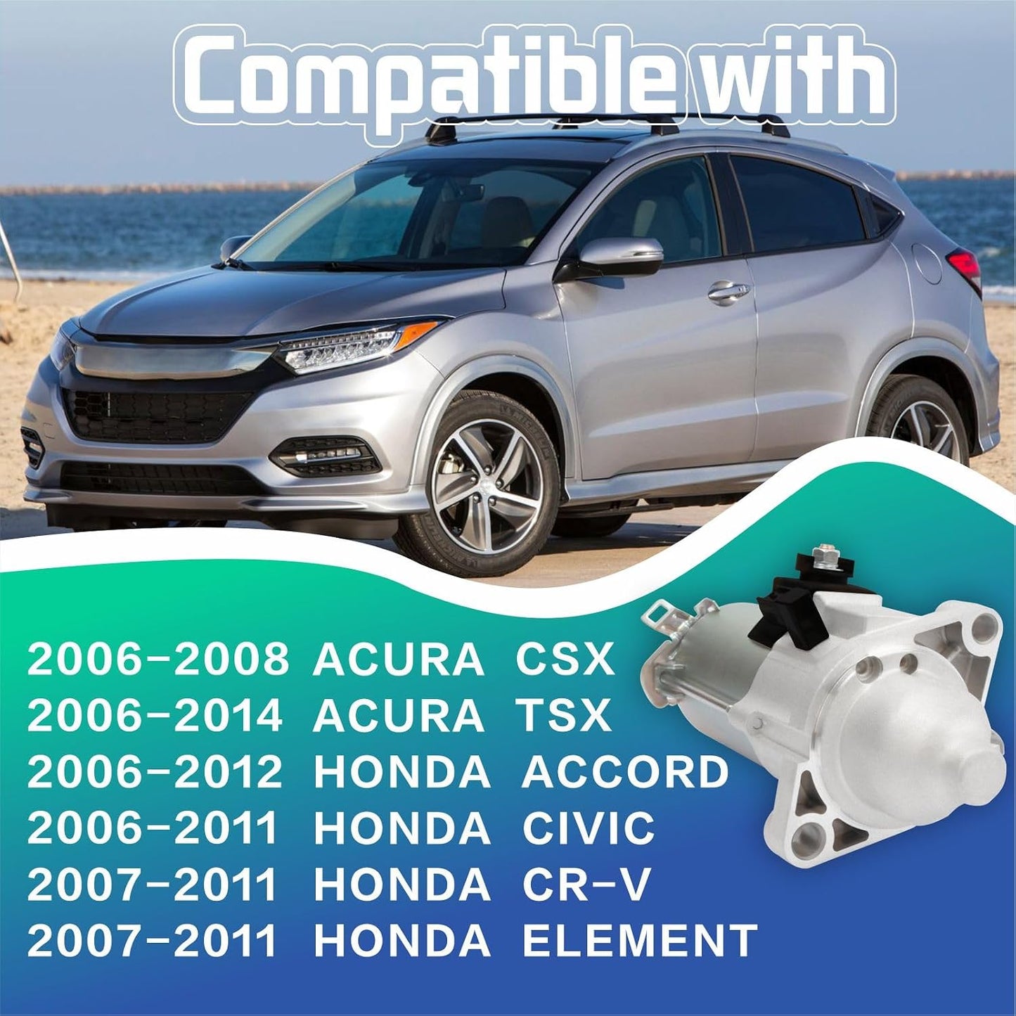 Repuesto motor arranque Civic Accord CR-V 2.0L-2.4L 06-14