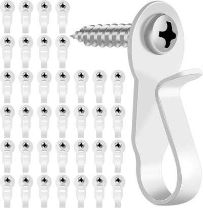 36 Ganchos Acero Inox Blanco para Luces Exteriores Navidad