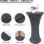 Mantel elastano gris 24x43pulg para mesa cóctel bodas