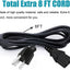 Cable alimentación 3 clavijas para KRK RoKit 5 6 8 8ft IEC C13