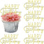 6 Adornos Acrílicos Espejo Cupcakes Dorado