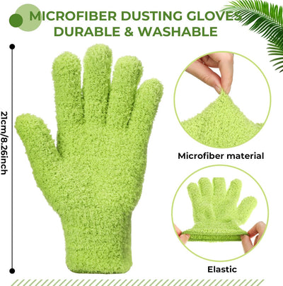 8 Toallitas Limpieza Plantas y 1 Par Guantes Microfibra