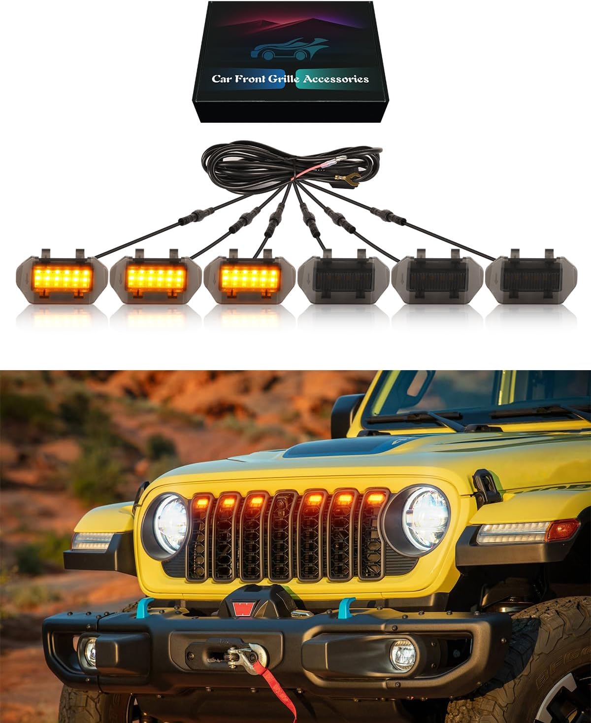 Luces LED parrilla Jeep JL Gladiator 2024-25 amarillo