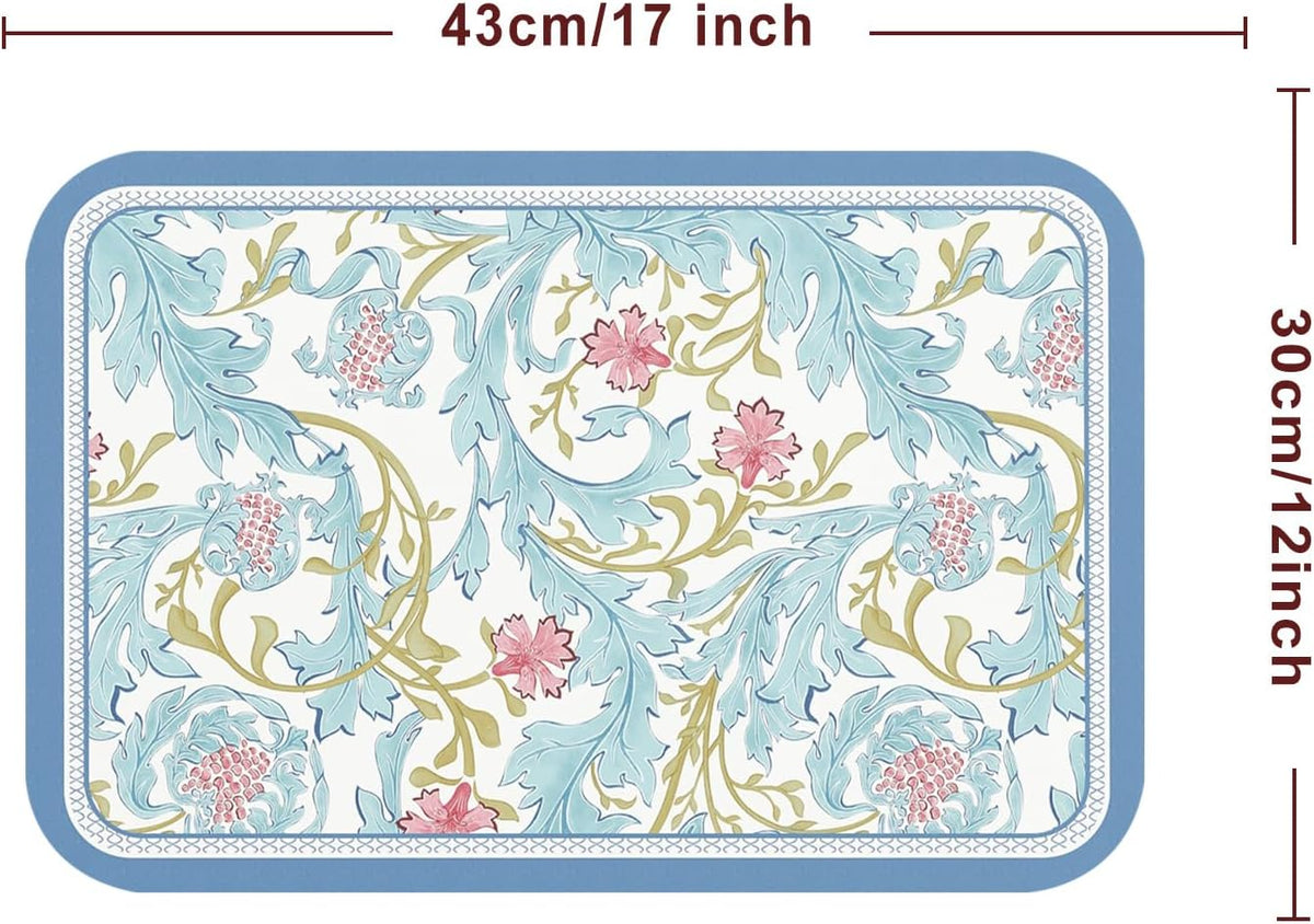 6 Manteles PVC con flores 12x17pulg para comedor y cocina
