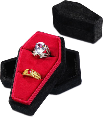 Caja anillo gótico terciopelo para bodas y propuestas mujer