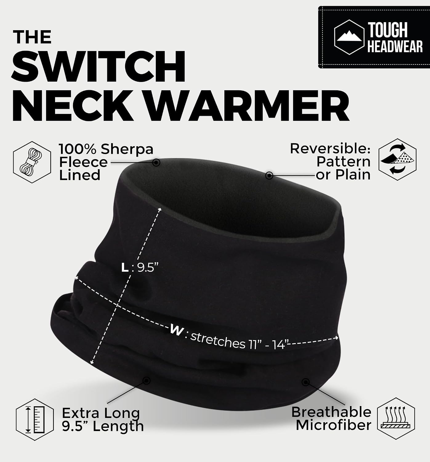 Calentador cuello lana microfibra forro polar talla única