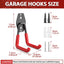 Ganchos garaje resistentes pack 8 soporte acero 22lb