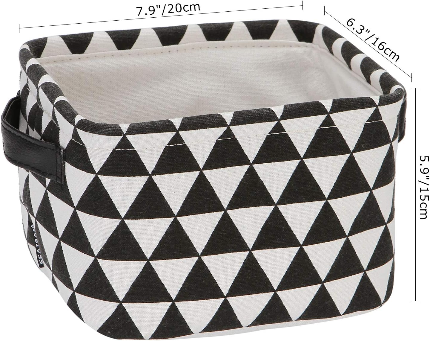 Set 4 cestas plegables geométricas lino algodón negro