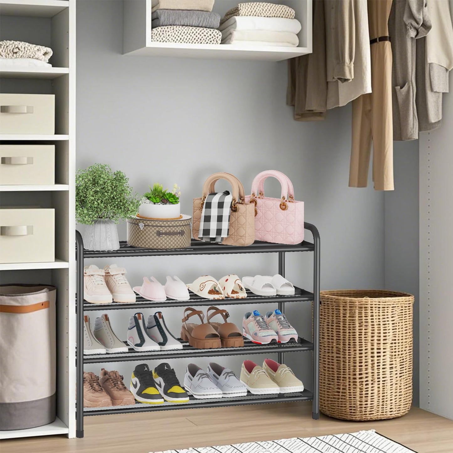 Estante expandible 4 niveles organiz. zapatos
