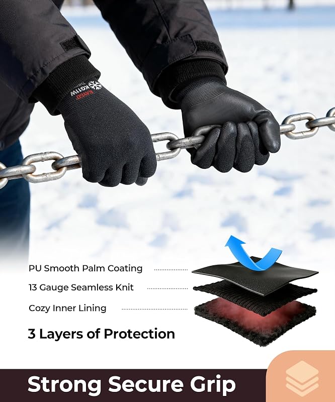 Guantes trabajo invierno 12 pares aislamiento térmico