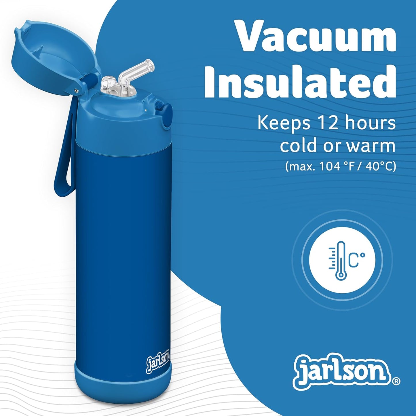 Botella térmica acero inox para niños 18oz con popote