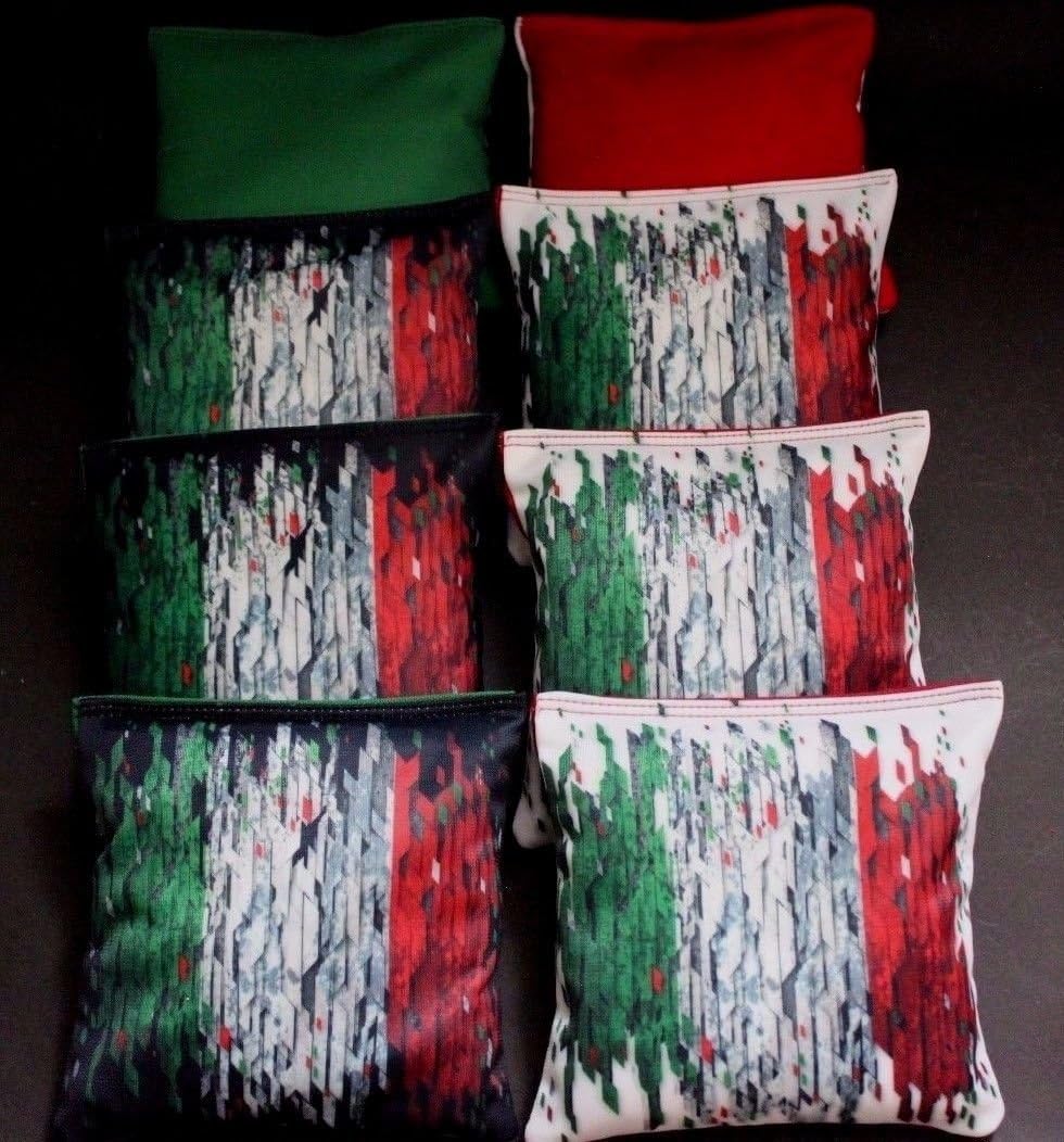 Bandera Italia rojo verde 8 bolsas frijoles cornhole B254
