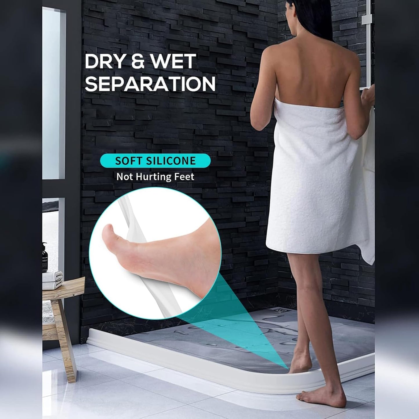 Barrera agua plegable 8ft para ducha blanco