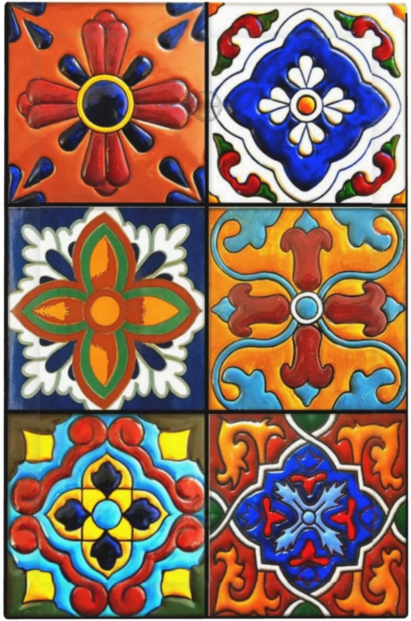 Placa interruptor cerámica Talavera 1 gang blanco baño