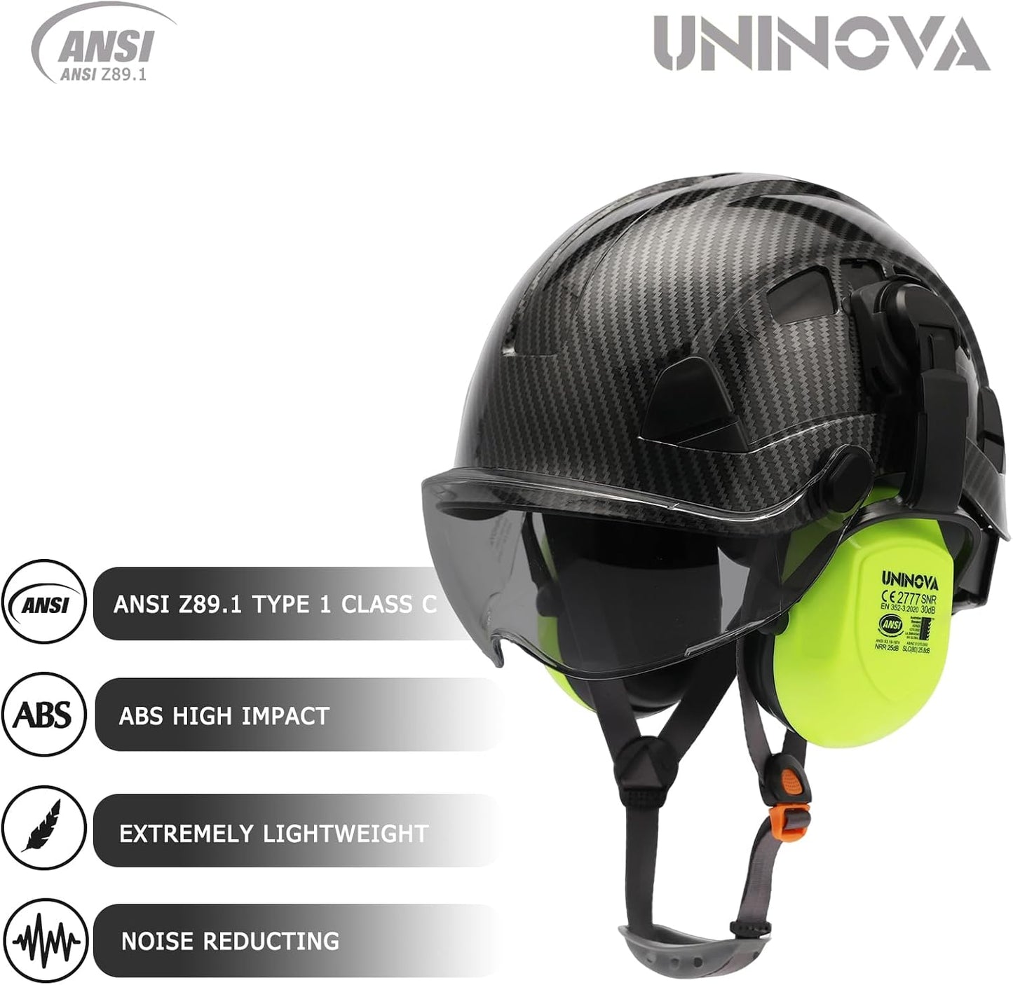 Casco arborista con protector facial y orejeras