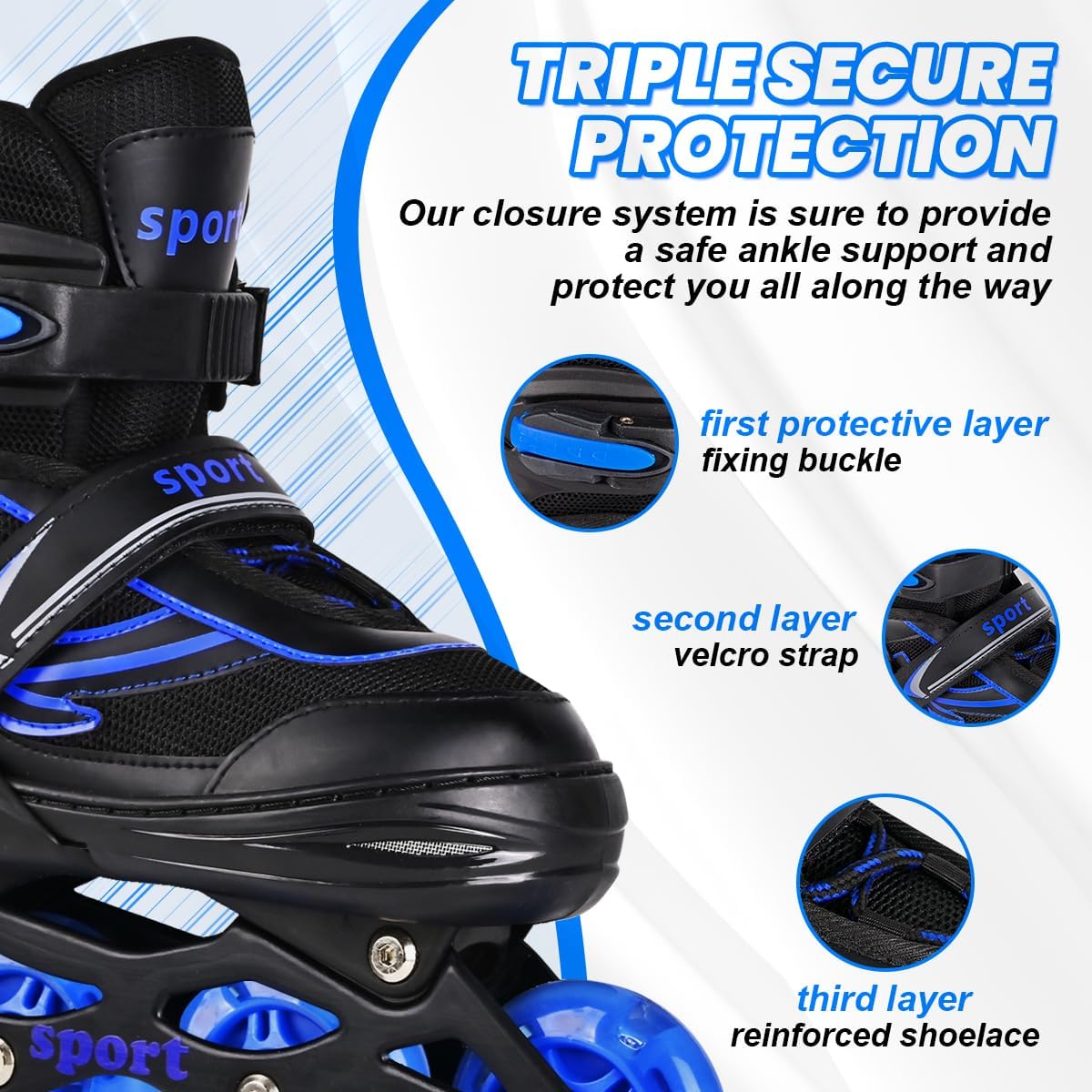 Patines en línea ajustables con ruedas iluminadas para todos