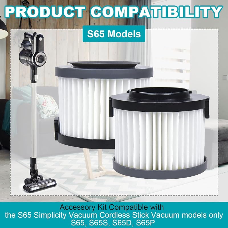 6 Filtros HEPA Repuesto Simplicity S65 Inalámbrica