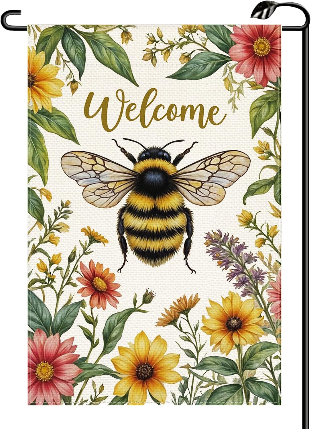 Bandera jardín floral 12x18pulg doble cara decoración exterior