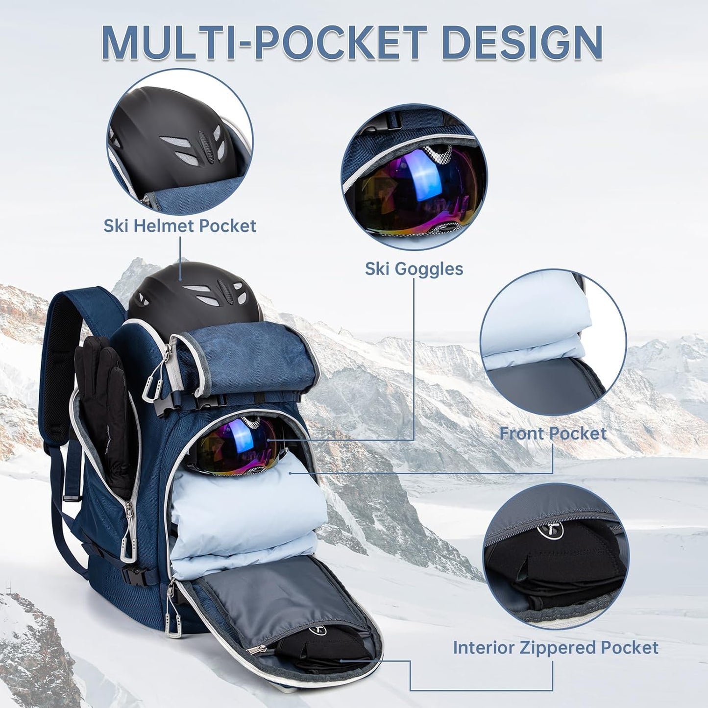 Bolsa maleta para botas esquí 50l impermeable
