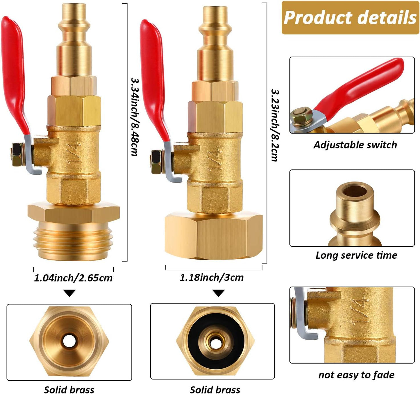 Adaptador invierno conector 1/4 pulg y rosca manguera 3/4 pulg