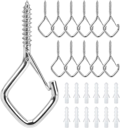 12 Ganchos Acero Inox 304 para Luces Cadena y Decoraciones Navidad