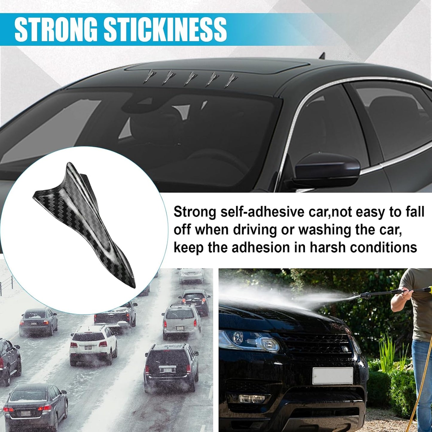 Set 10 aletas tiburón difusoras autoadhesivas para coche