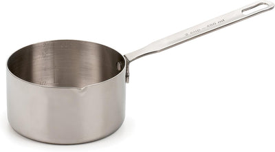 Cuchara medidora acero inox 2 tazas para mascotas y comida