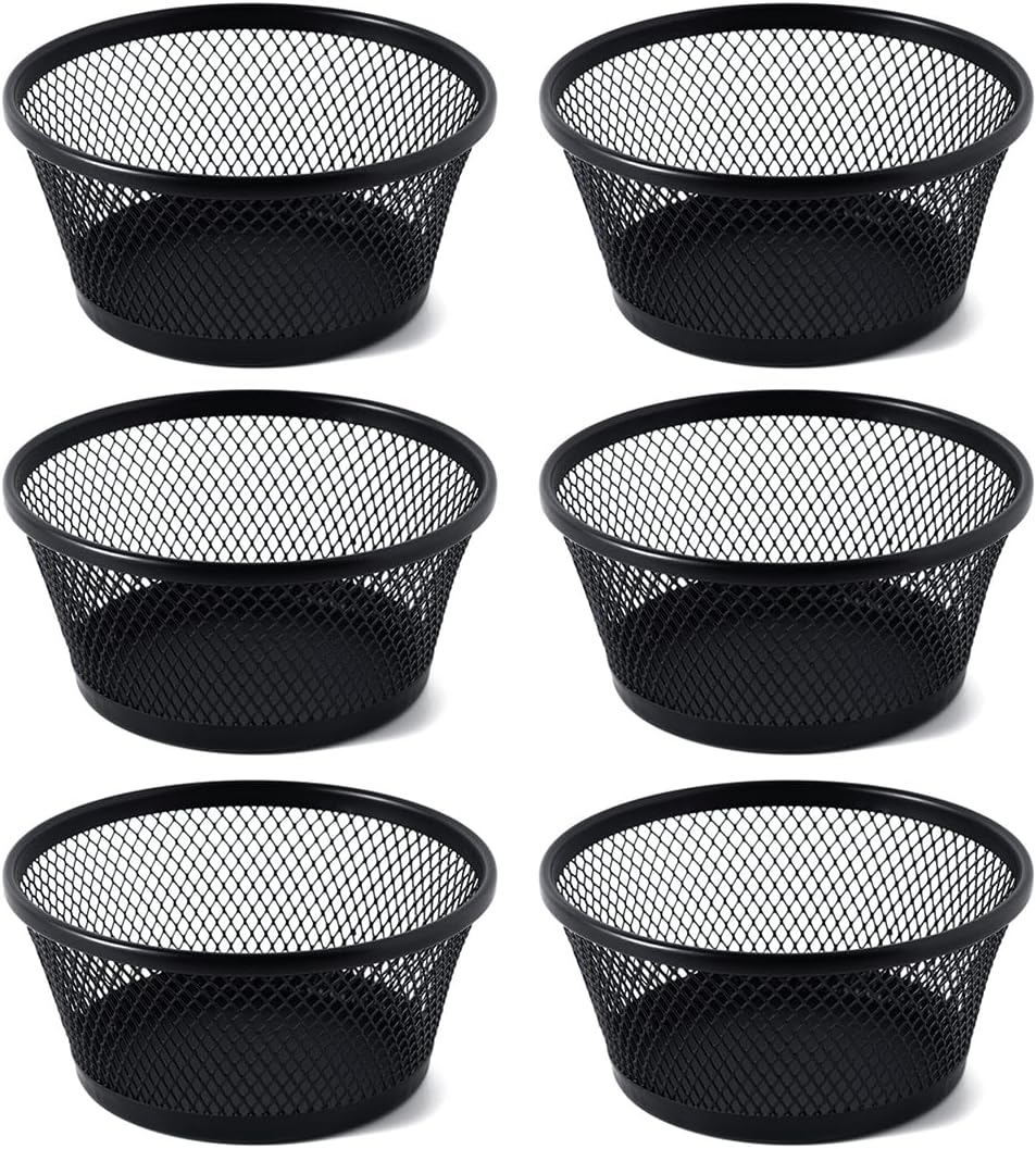 6 Soportes Clips Papel Malla Alambre Negro