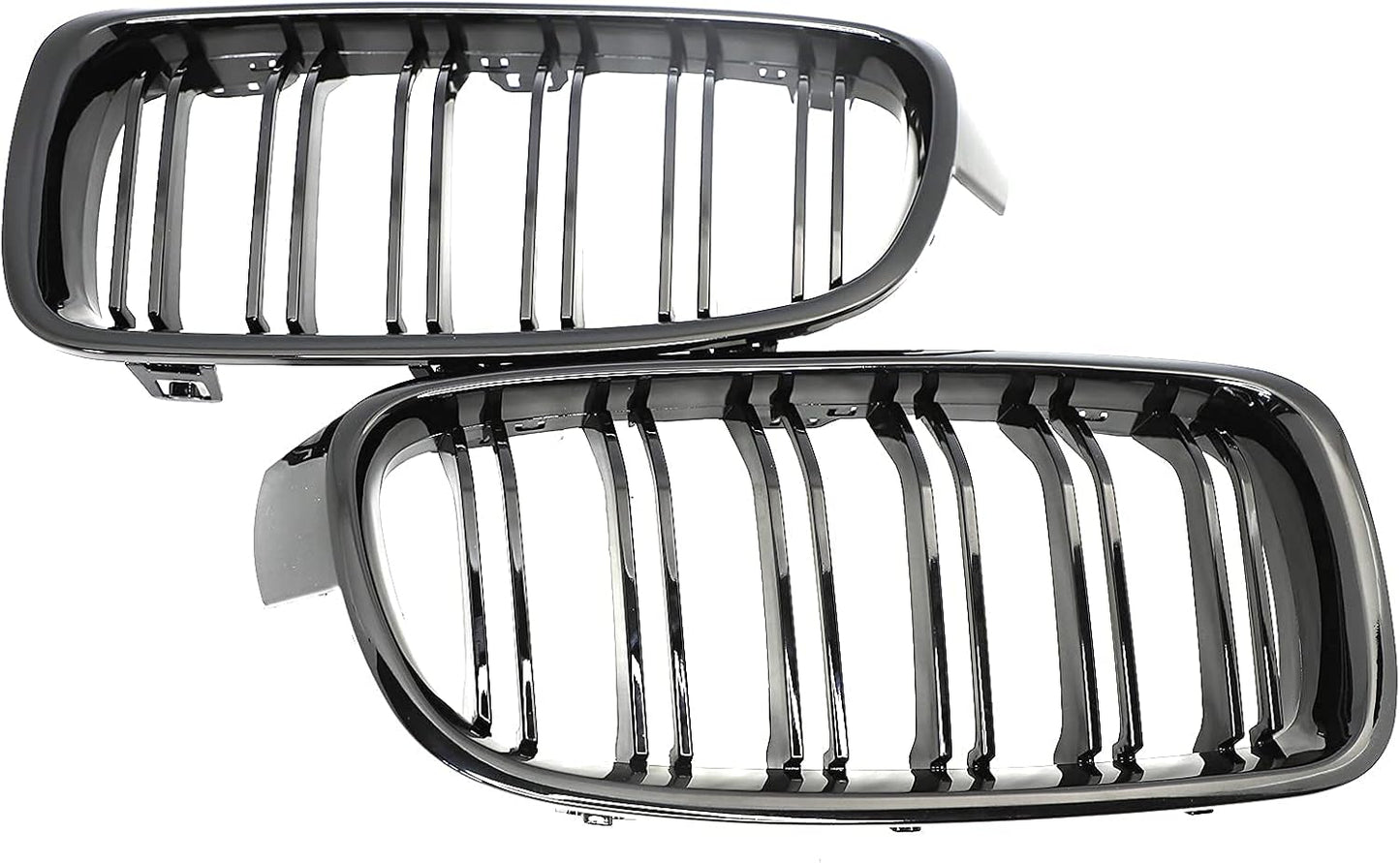 Parrilla riñón frontal ABS BMW Serie 3 12-18 2 Pzas negras