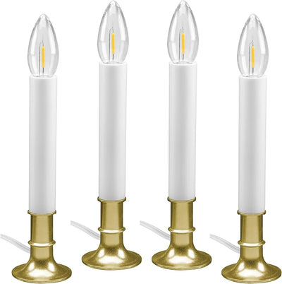 Velas LED para ventana bombillas blancas cálidas pack 4