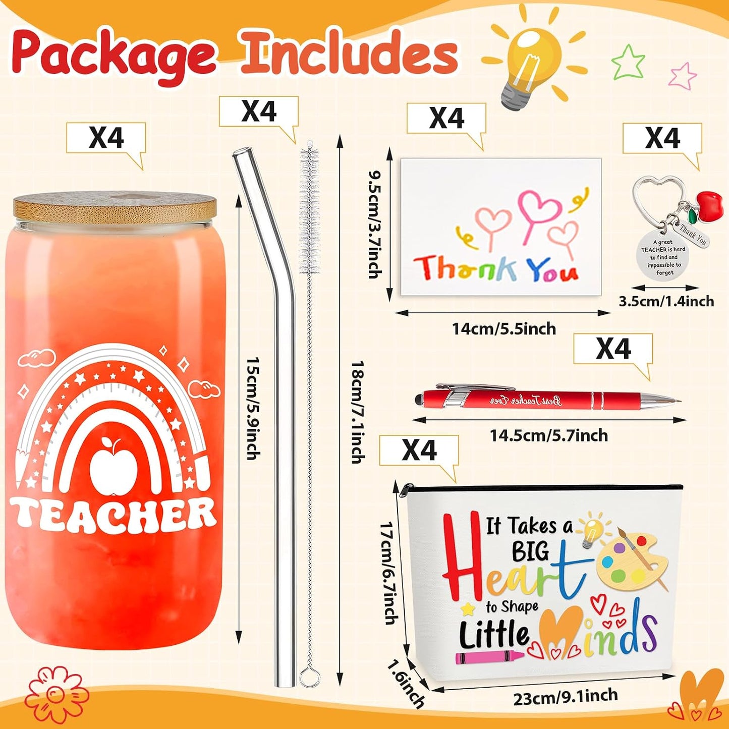 Set 28 Regalos Navidad Profesores Vaso Llaveros Cremallera