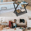 Portaequipajes plegable metal dormitorio negro