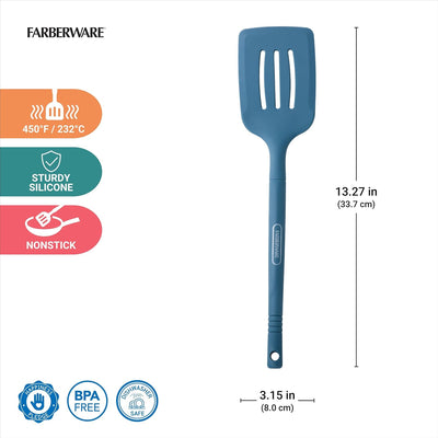 Espátula silicona ranurada 13pulg cocina profesional