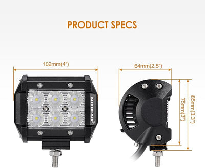 2 Bombillas LED 18W para SUV ATV Camiones Jeep