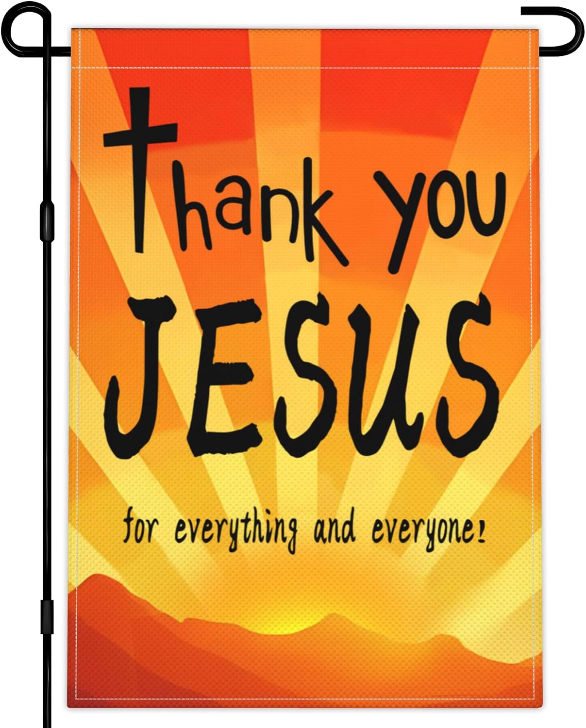 Bandera jardín 12x18" texto 'Thank You Jesus' 3 capas tela