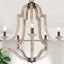 Candelabro rústico de madera 5 luces para comedor y sala