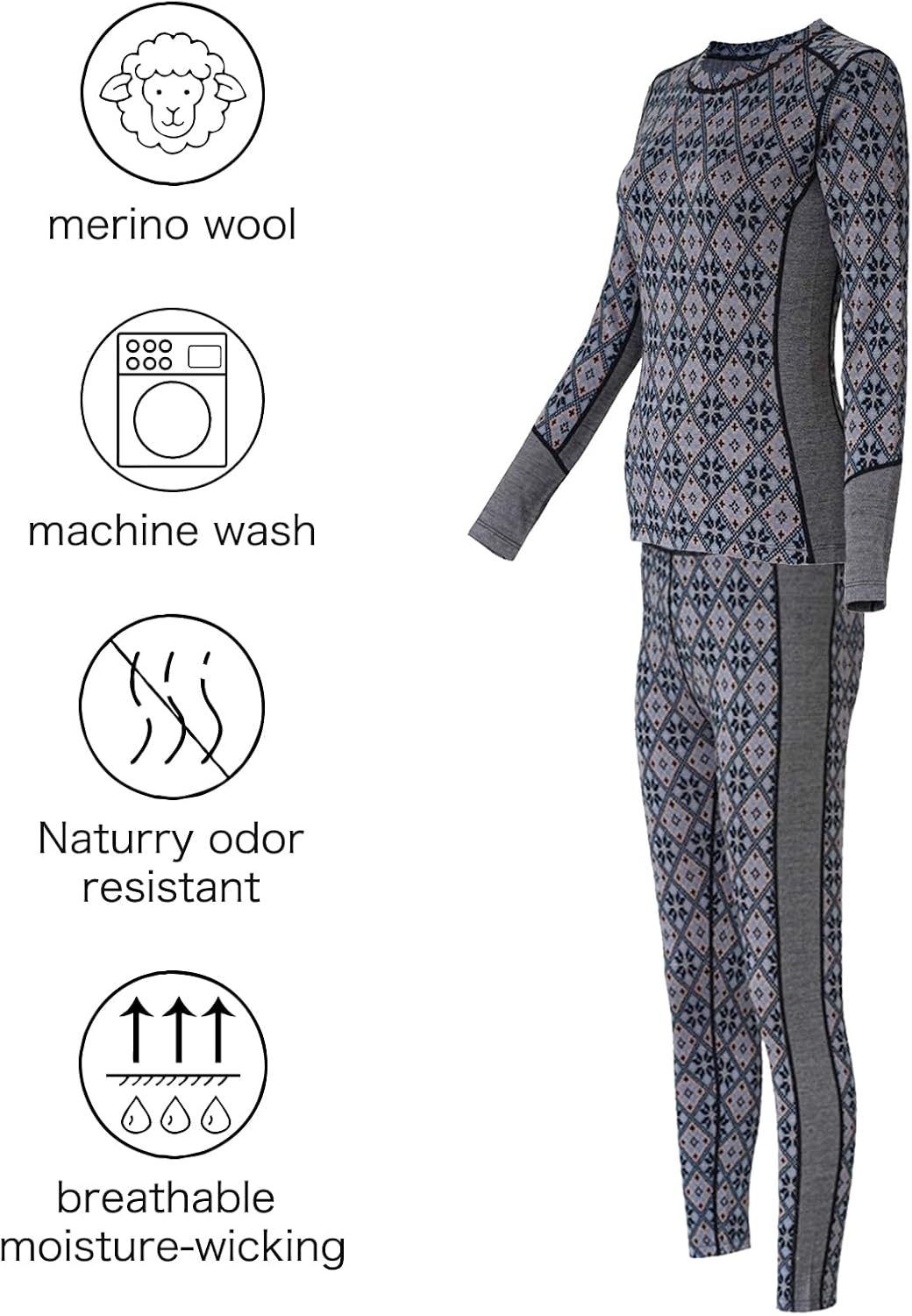Kit ropa interior térmica lana merino mujer