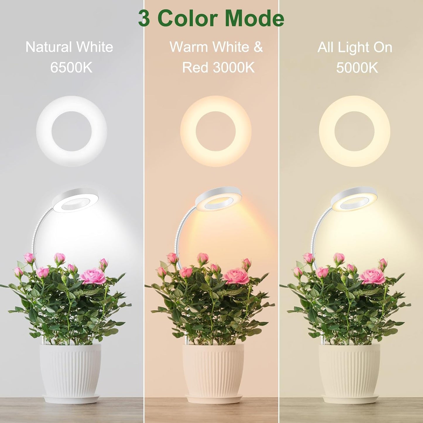 Luces crecimiento 2en1 para plantas interiores 48 LEDs 360°