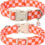 Collar perro a cuadros rosados ajustable