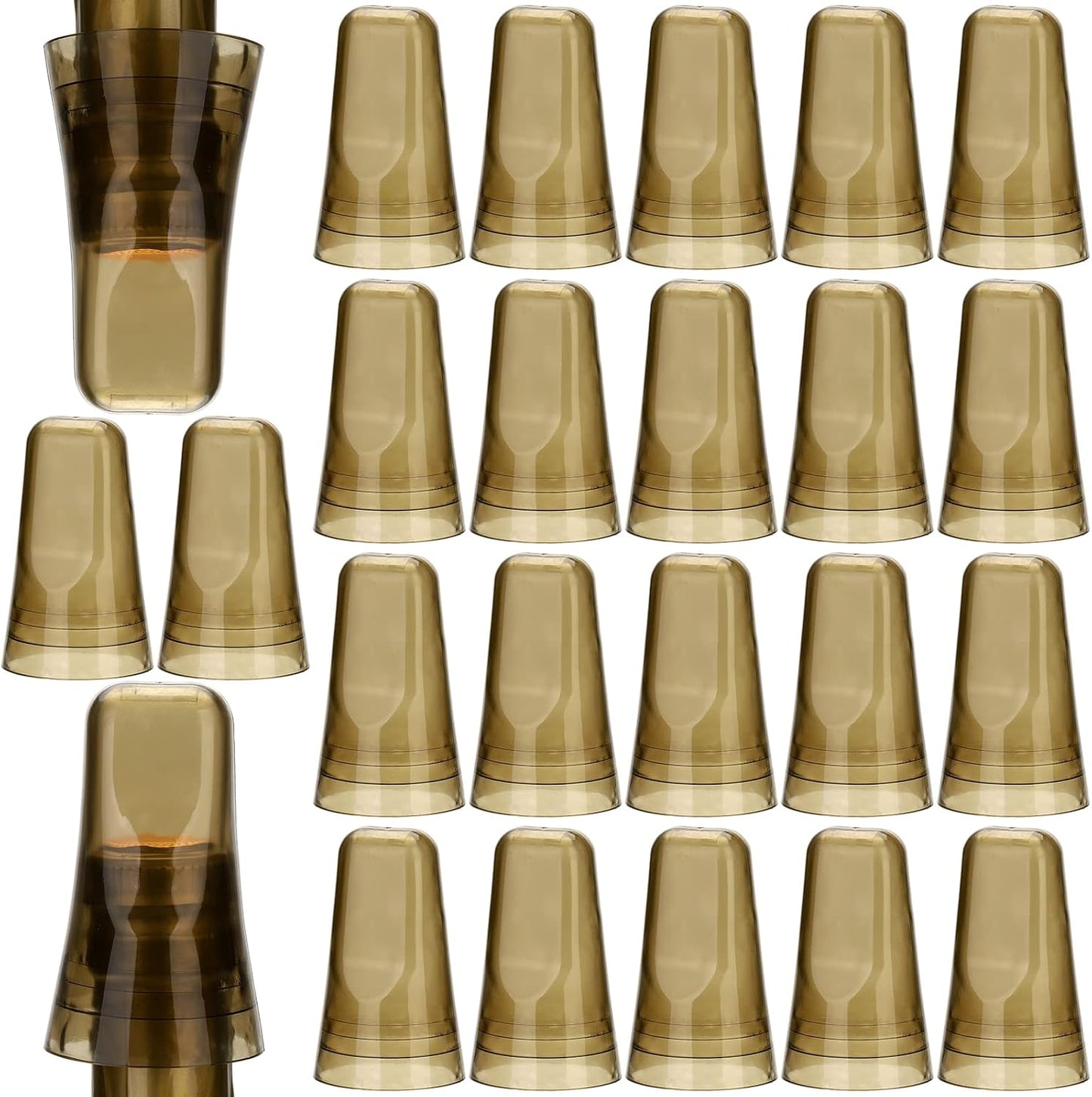 24 Fundas Botellas Licor Translúcidas Tapas Plástico Hogar