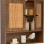 Armario pared puertas dobles ratán 3 niveles baño 23x7x24"