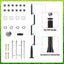 Poste luz calle metal ajustable exteriores con jaula