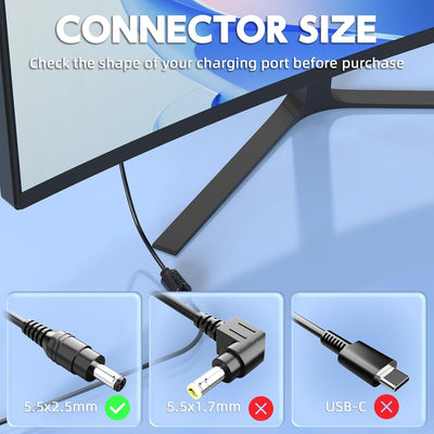 Adaptador 12V AC/DC para monitor Sceptre EC Series