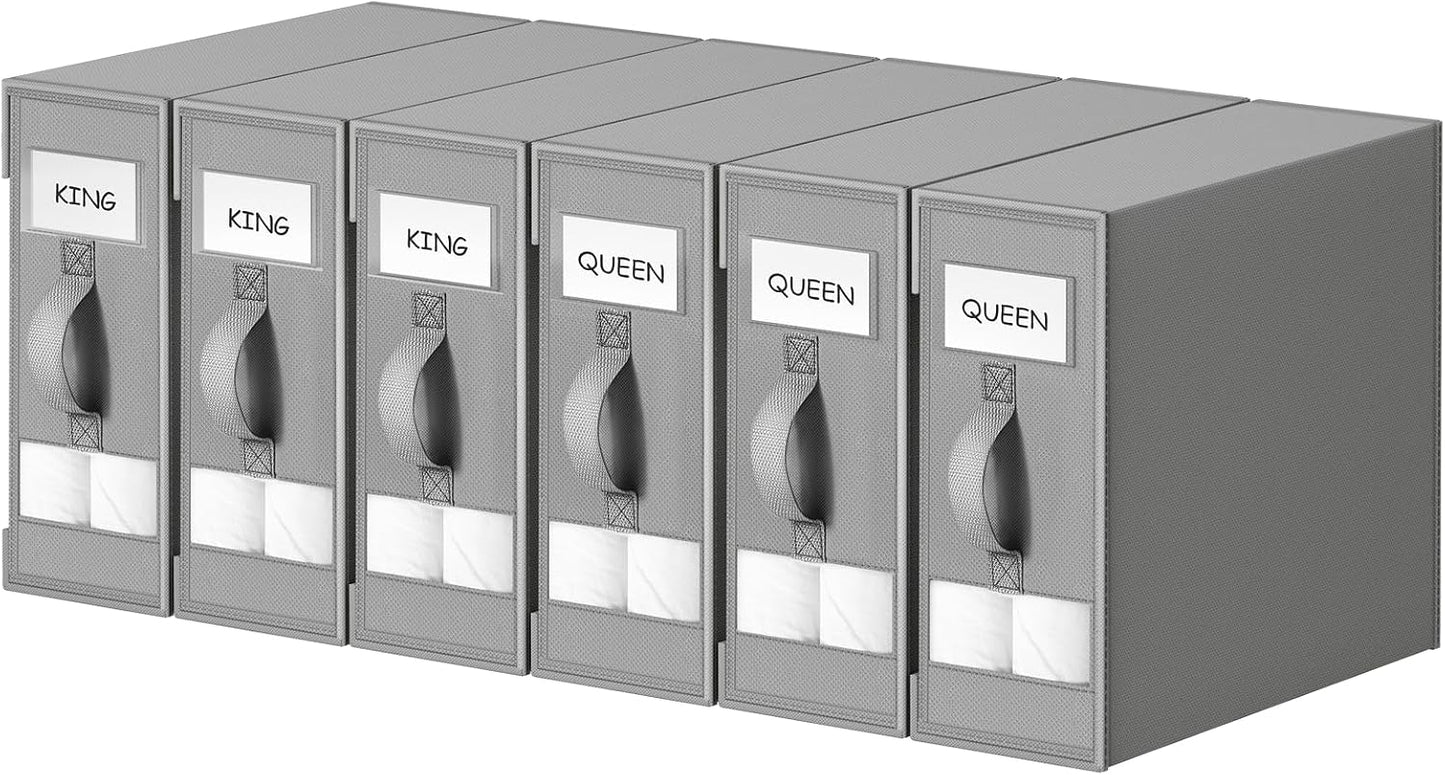 Organiz. sábanas plegable 6 Uds tamaño King y Queen