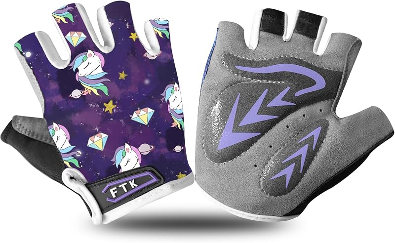 Guantes ciclismo niños 2-11 años medio dedo deporte